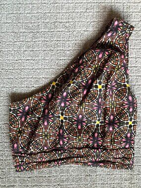 By Anthropologie One Shoulder Linen Cropped Top XS Very Good Condition